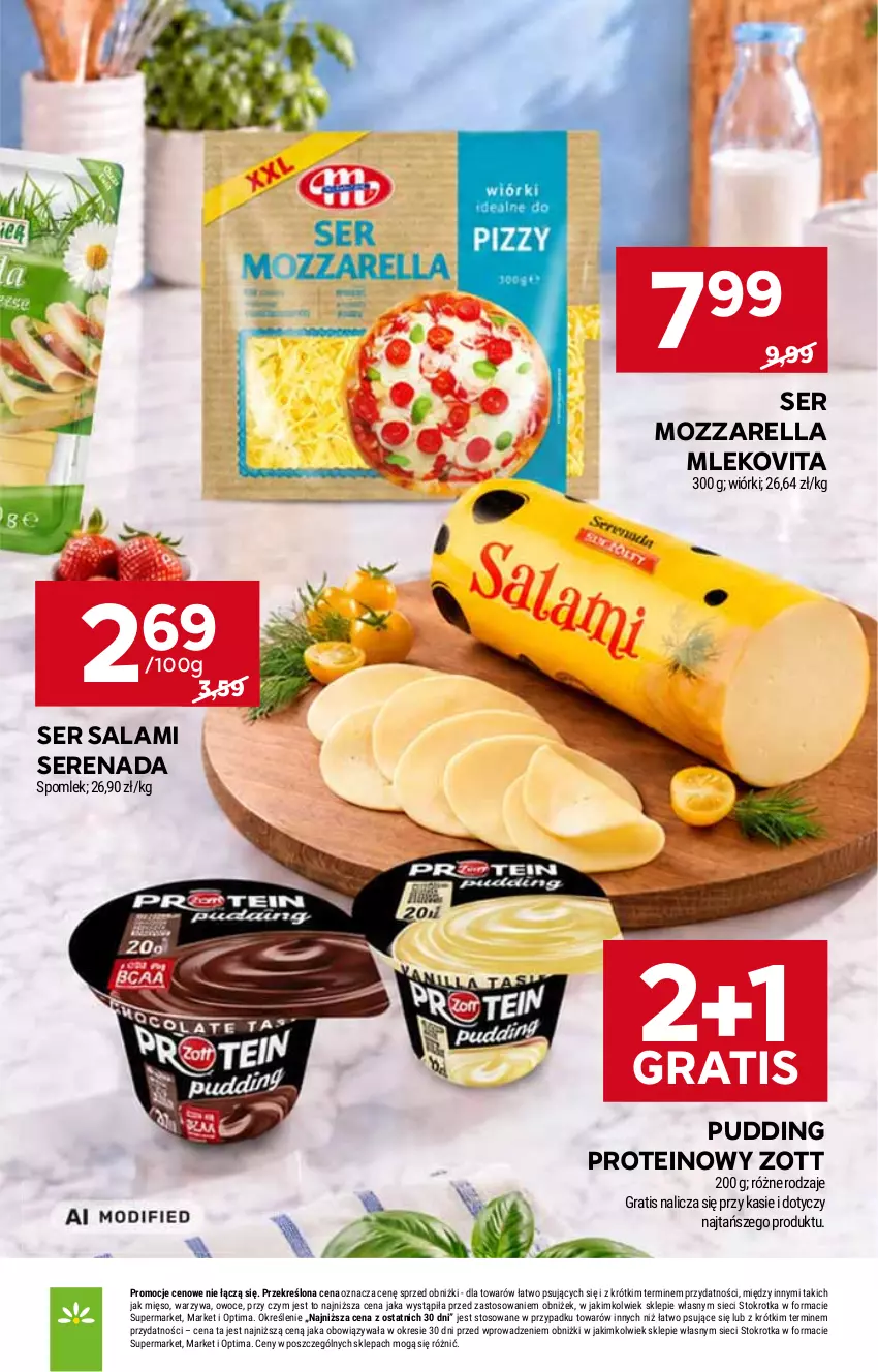 Gazetka promocyjna Stokrotka - Supermarket - ważna 01.10 do 07.10.2026 - strona 19 - produkty: Gra, Mięso, Mleko, Mlekovita, Mozzarella, Optima, Owoce, Pudding, Salami, Ser, Ser salami, Warzywa, Zott