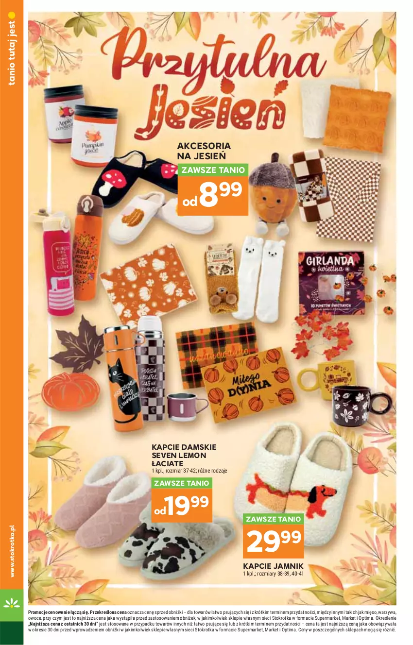 Gazetka promocyjna Stokrotka - Supermarket - ważna 01.10 do 07.10.2026 - strona 46 - produkty: Kapcie, Mięso, Optima, Owoce, Warzywa