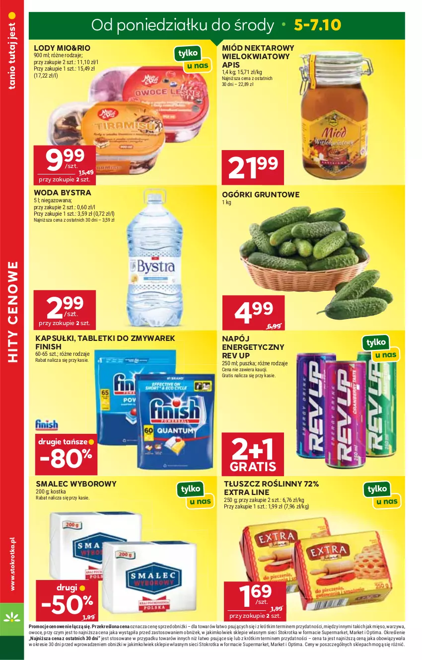 Gazetka promocyjna Stokrotka - Supermarket - ważna 01.10 do 07.10.2026 - strona 6 - produkty: Finish, Gra, Grunt, Lody, Mięso, Miód, Napój, Napój energetyczny, Nektar, Optima, Owoce, Smalec, Tablet, Tłuszcz roślinny, Warzywa, Woda