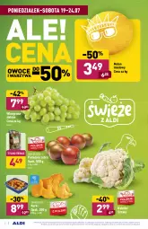 Gazetka promocyjna Aldi - Gazetka - ważna od 24.07 do 24.07.2021 - strona 2 - produkty: Kalafior, Warzywa, Tera, Winogrona, Owoce, Wino, Pomidory, Melon