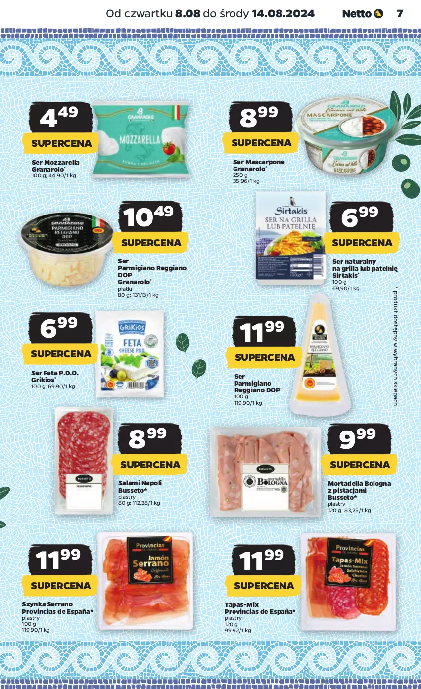 Gazetka promocyjna Netto - Od Czwartku - ważna 08.08 do 14.08.2024 - strona 7 - produkty: Dell, Feta, Gra, Grill, Mascarpone, Mortadella, Mozzarella, Salami, Ser, Szynka