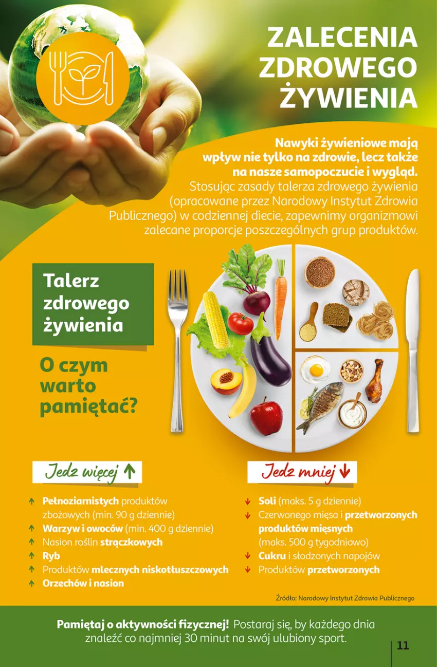 Gazetka promocyjna Auchan - Gazetka z MAŁĄ CENKĄ dźwigniesz więcej! Hipermarket Auchan - ważna 15.02 do 21.02.2024 - strona 11 - produkty: Mięta, Por, Sport, Talerz, Zdrowie