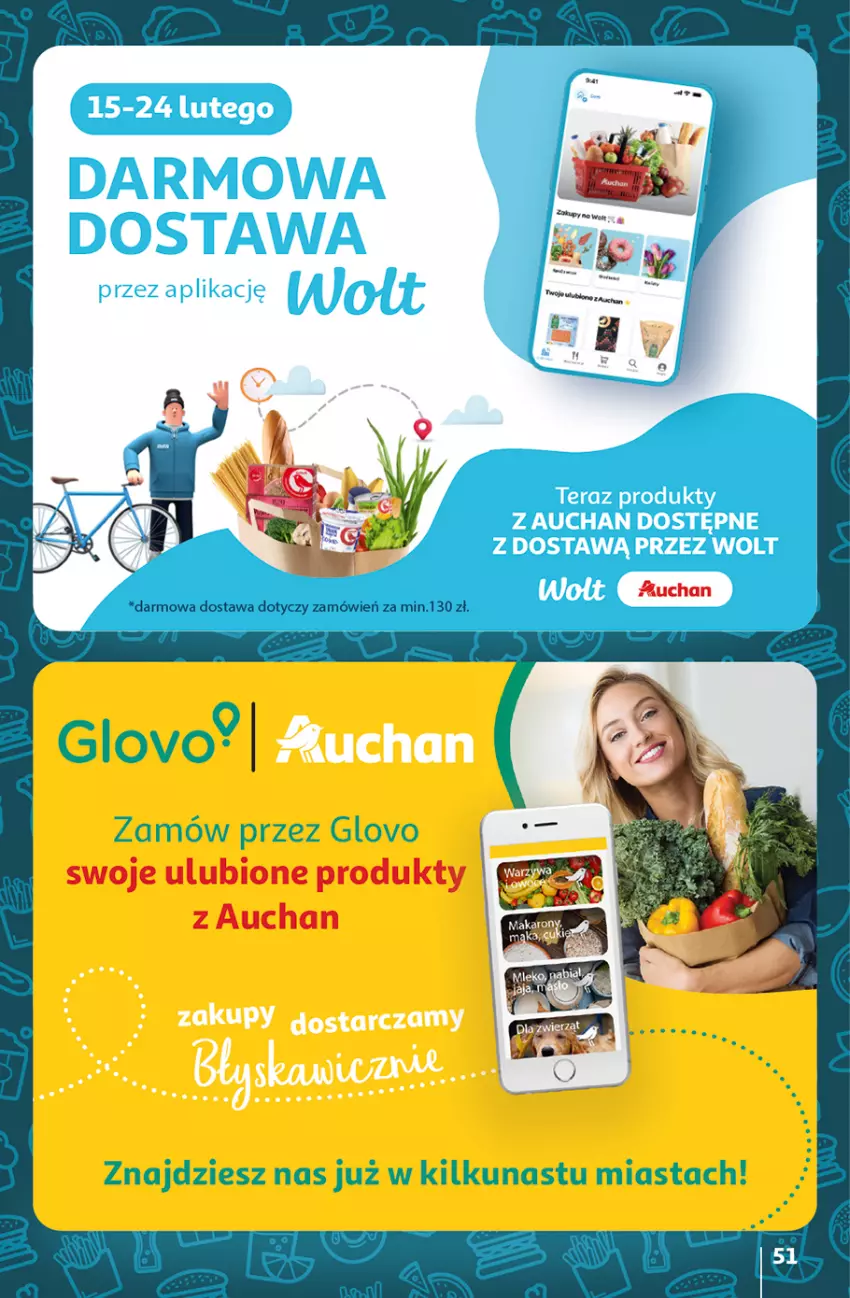 Gazetka promocyjna Auchan - Gazetka z MAŁĄ CENKĄ dźwigniesz więcej! Hipermarket Auchan - ważna 15.02 do 21.02.2024 - strona 51