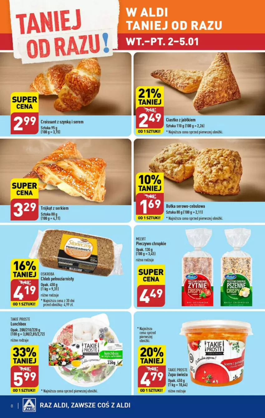 Gazetka promocyjna Aldi - ważna 02.01 do 05.01.2024 - strona 33 - produkty: Bułka, Chleb, Chrupki, Croissant, Piec, Pieczywo, Pieczywo chrupkie, Ser