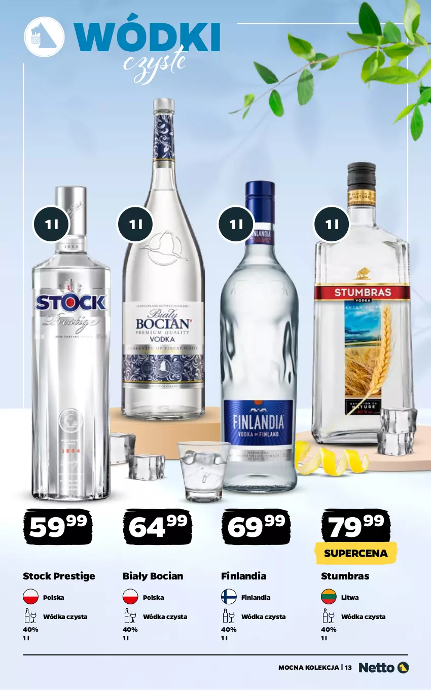 Gazetka promocyjna Netto - Alkohole - Mocne - ważna 27.04 do 09.05.2026 - strona 13 - produkty: Biały Bocian, Finlandia, Stock, Wódka