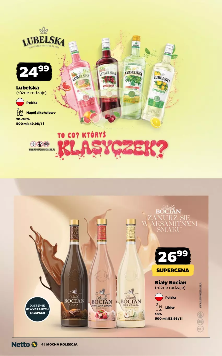 Gazetka promocyjna Netto - Alkohole - Mocne - ważna 27.04 do 09.05.2026 - strona 4 - produkty: Biały Bocian, Likier, Napój