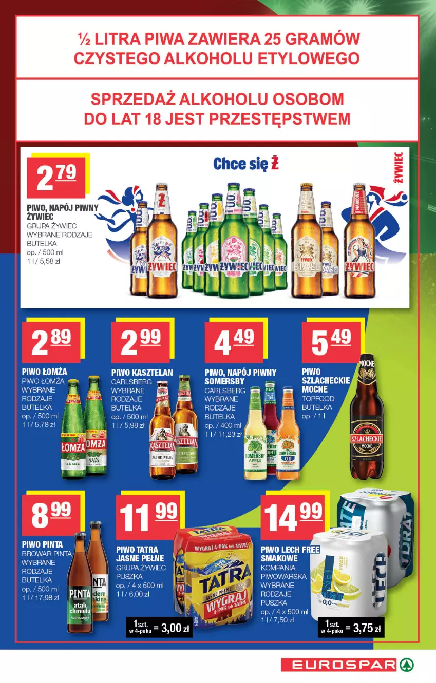 Gazetka promocyjna Spar - EuroSpar - ważna 15.07 do 26.07.2026 - strona 13 - produkty: Carlsberg, Kasztelan, Napój, Piwo, Somersby, Top