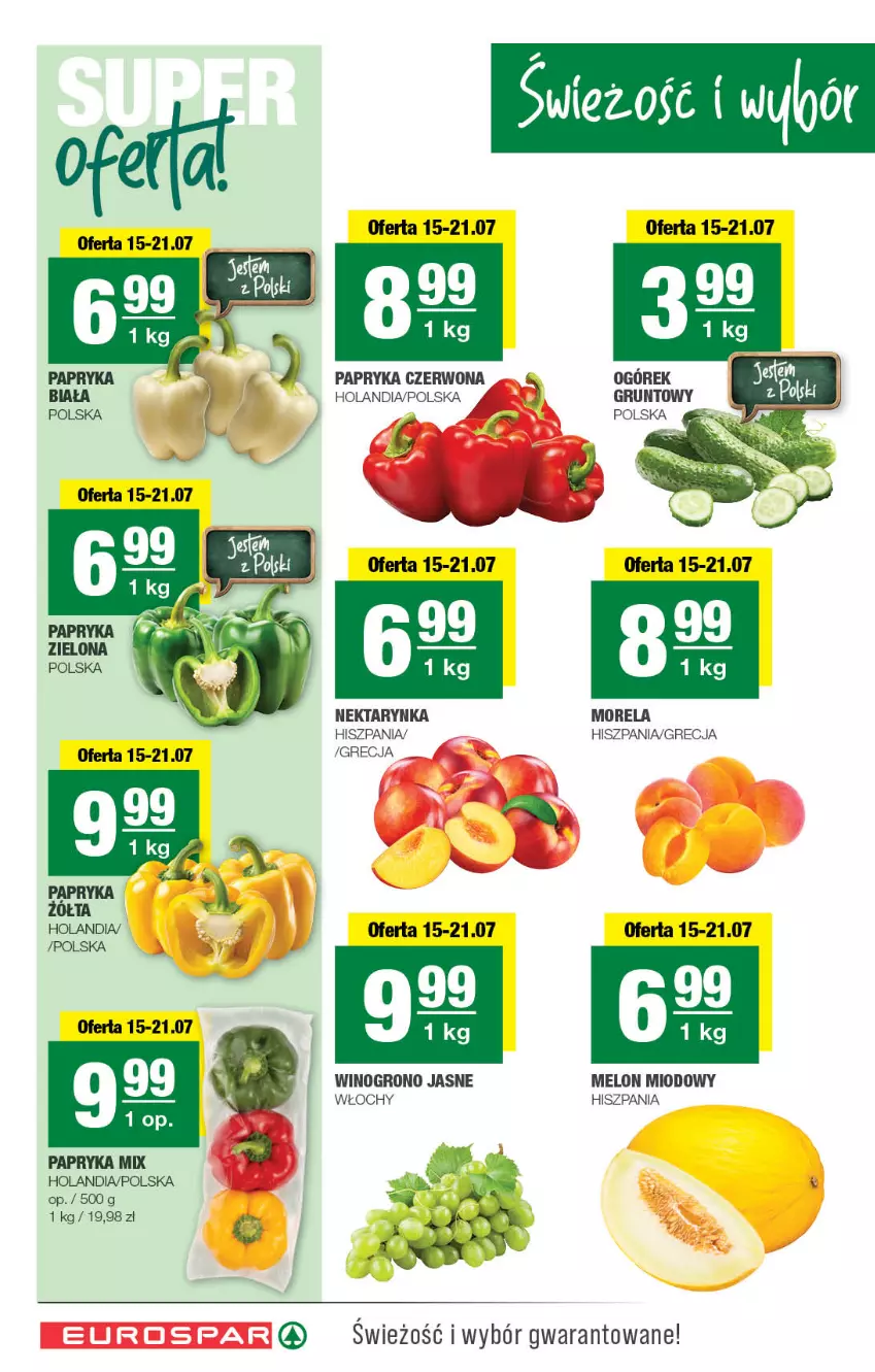 Gazetka promocyjna Spar - EuroSpar - ważna 15.07 do 26.07.2026 - strona 2 - produkty: Grunt, Melon, Morela, Nektar, Nektarynka, Ogórek, Papryka, Papryka czerwona, Papryka żółta, Wino