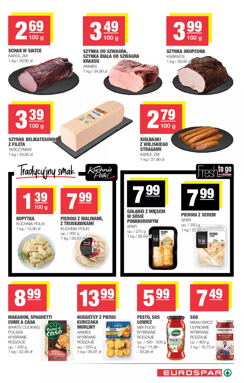 Gazetka promocyjna Spar - EuroSpar - ważna 15.07 do 26.07.2026 - strona 7 - produkty: Gra, Kabanos, Kopytka, Krakus, Kuchnia, Kurczak, Makaron, Morliny, Pesto, Pierogi, Ser, Sos, Spaghetti, Szynka, Szynka biała, Szynka delikatesowa, Tarczyński