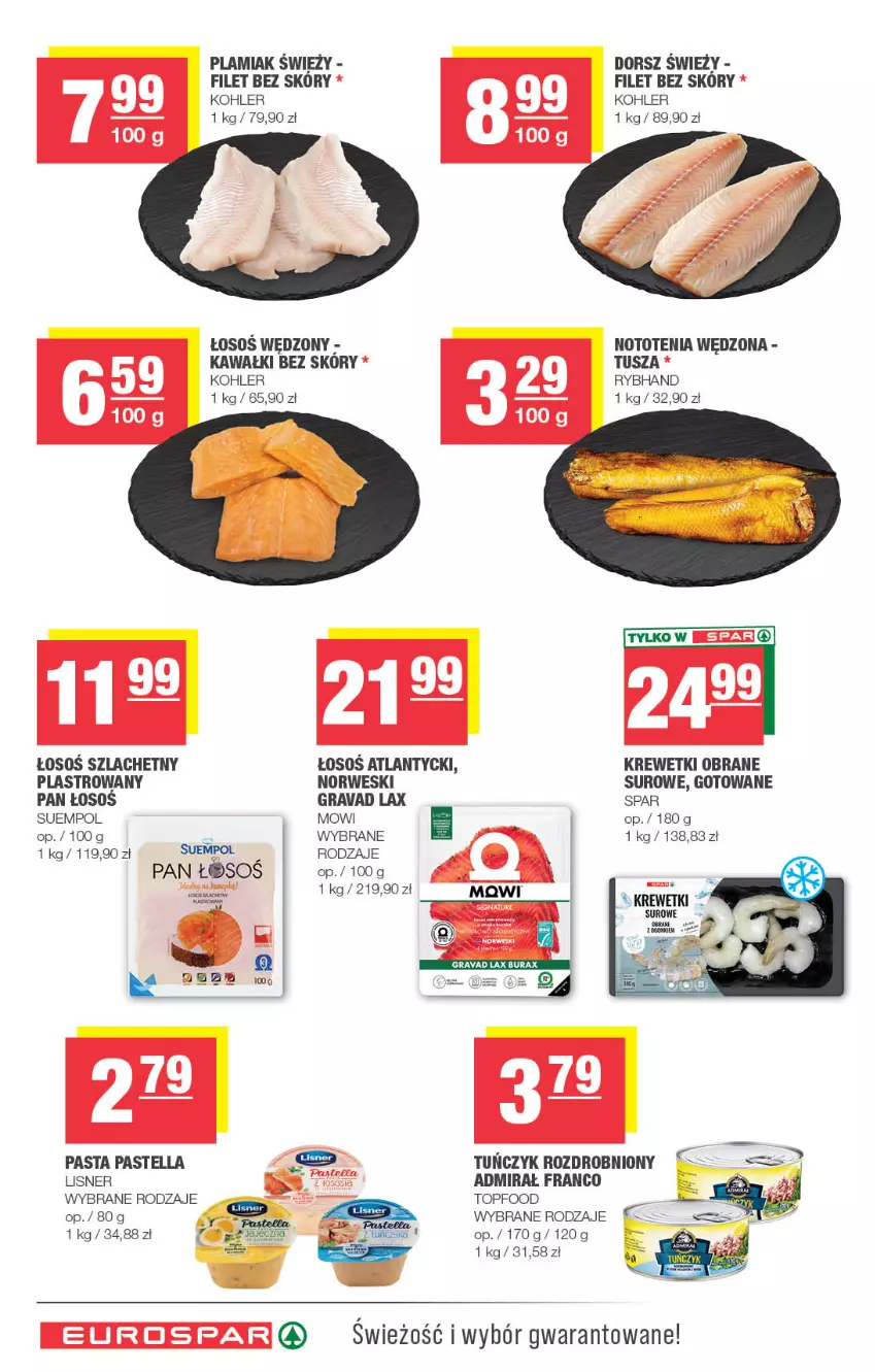 Gazetka promocyjna Spar - EuroSpar - ważna 15.07 do 26.07.2026 - strona 8 - produkty: Dorsz, Gra, Kawa, Krewetki, Lisner, Nototenia, Pastella, Sos, Suempol, Top, Tusz
