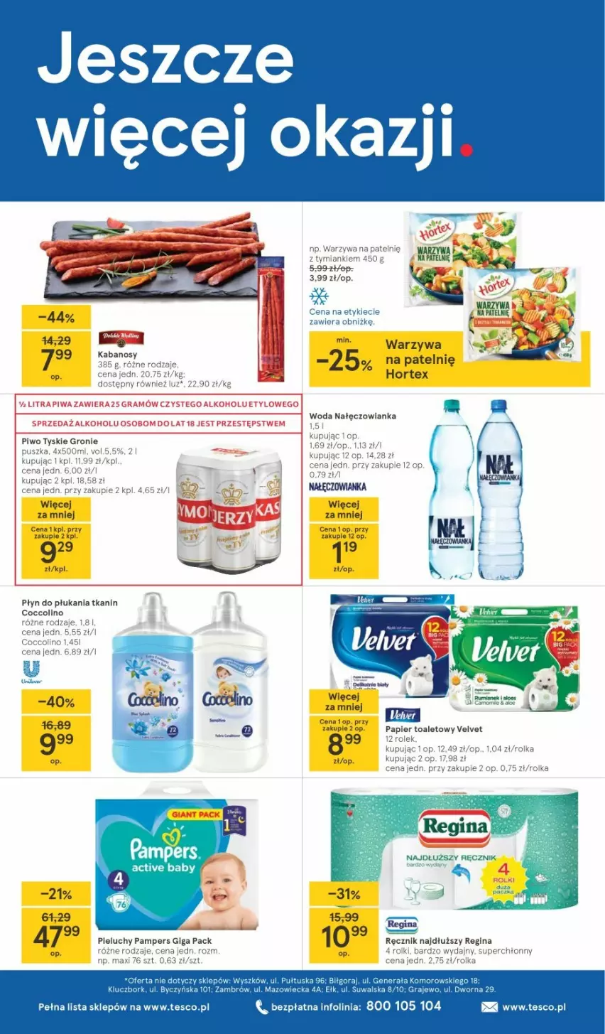 Gazetka promocyjna Tesco - Tesco gazetka - przyszły tydzień - ważna 06.04 do 14.04.2021 - strona 16 - produkty: Baby O, Coccolino, Gala, Hortex, Nałęczowianka, Papier, Papier toaletowy, Płyn do płukania, Velvet, Warzywa, Woda