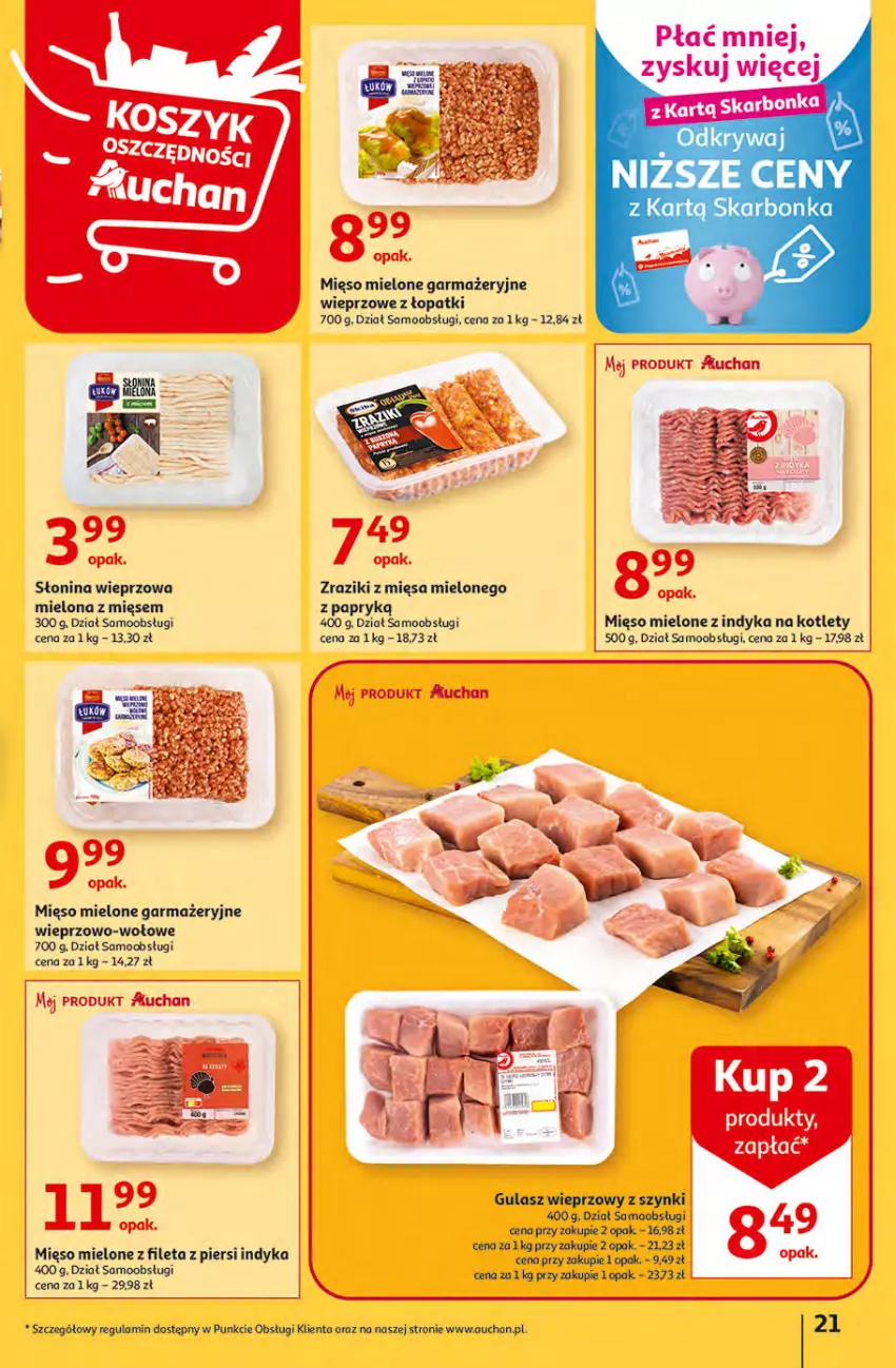 Gazetka promocyjna Auchan - Gazetka MAXI rewelacje Auchan Hipermarket - ważna 12.01 do 18.01.2023 - strona 21 - produkty: Kotlet, Mięso, Mięso mielone