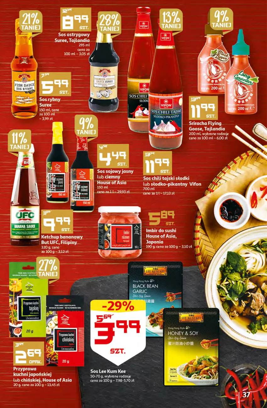 Gazetka promocyjna Auchan - Gazetka MAXI rewelacje Auchan Hipermarket - ważna 12.01 do 18.01.2023 - strona 37 - produkty: Fa, House of Asia, Imbir, Ketchup, Sos, Sos sojowy, Sushi