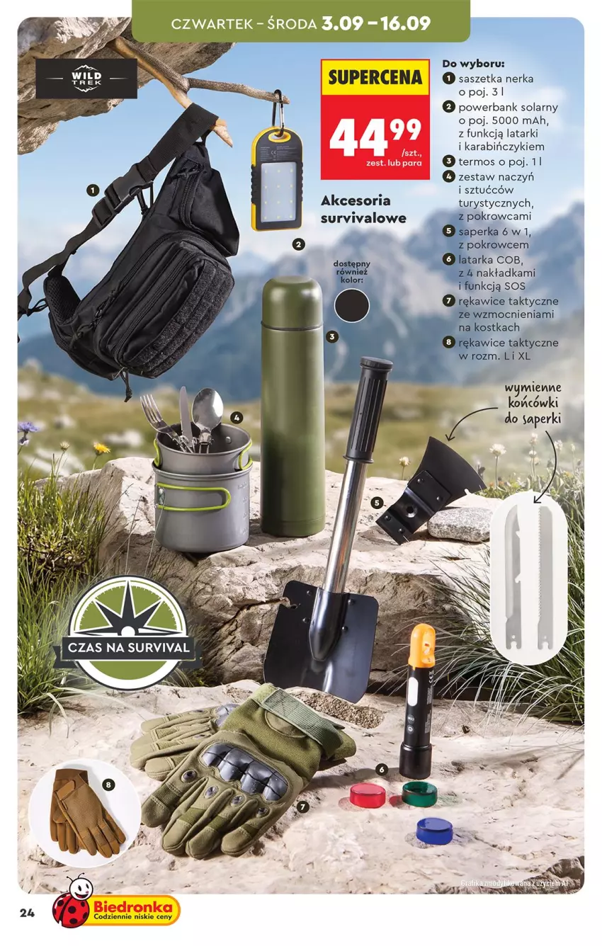 Gazetka promocyjna Biedronka - Okazje Tygodnia - ważna 31.08 do 12.09.2026 - strona 24 - produkty: Powerbank, Rękawice, Sos, Tarka, Termos