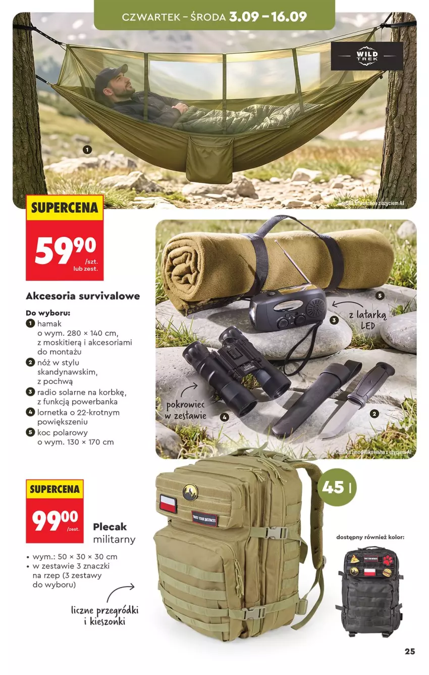 Gazetka promocyjna Biedronka - Okazje Tygodnia - ważna 31.08 do 12.09.2026 - strona 25 - produkty: Hama, Koc, Lornetka, Plecak, Powerbank