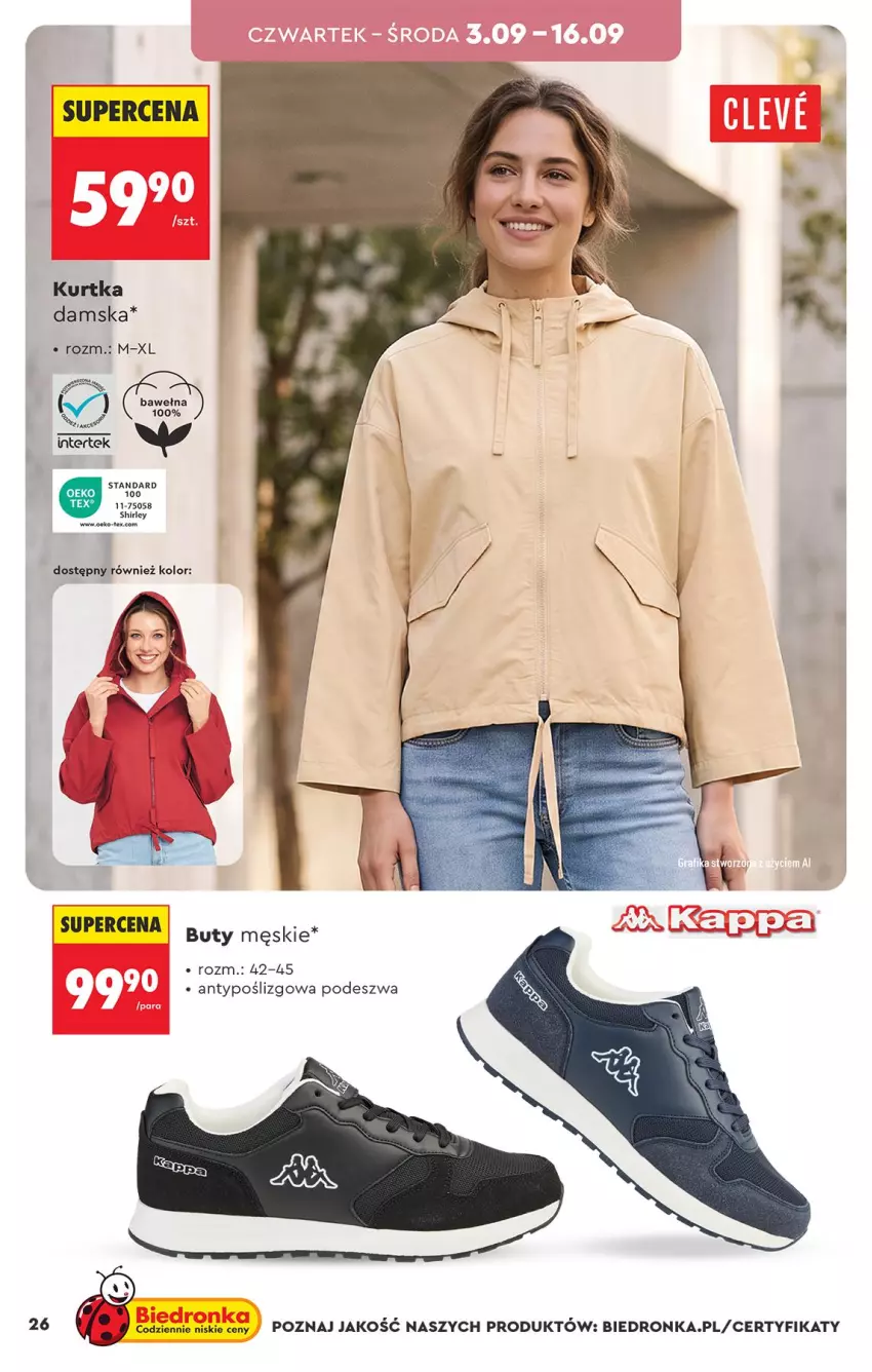 Gazetka promocyjna Biedronka - Okazje Tygodnia - ważna 31.08 do 12.09.2026 - strona 26 - produkty: Buty, Kurtka, Wełna