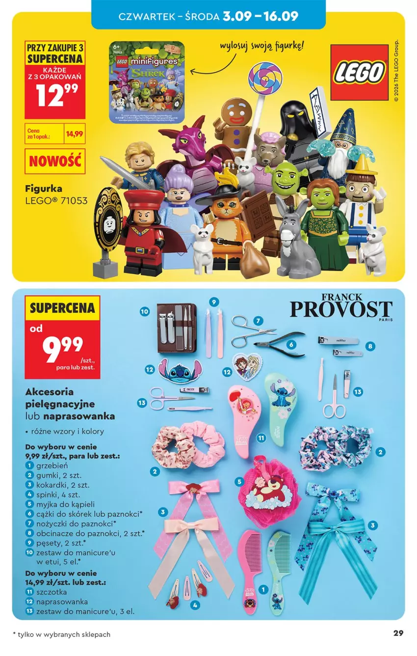 Gazetka promocyjna Biedronka - Okazje Tygodnia - ważna 31.08 do 12.09.2026 - strona 29 - produkty: Cążki, Cążki do skórek, Franck Provost, LEGO, Noż, Nożyczki, Szczotka