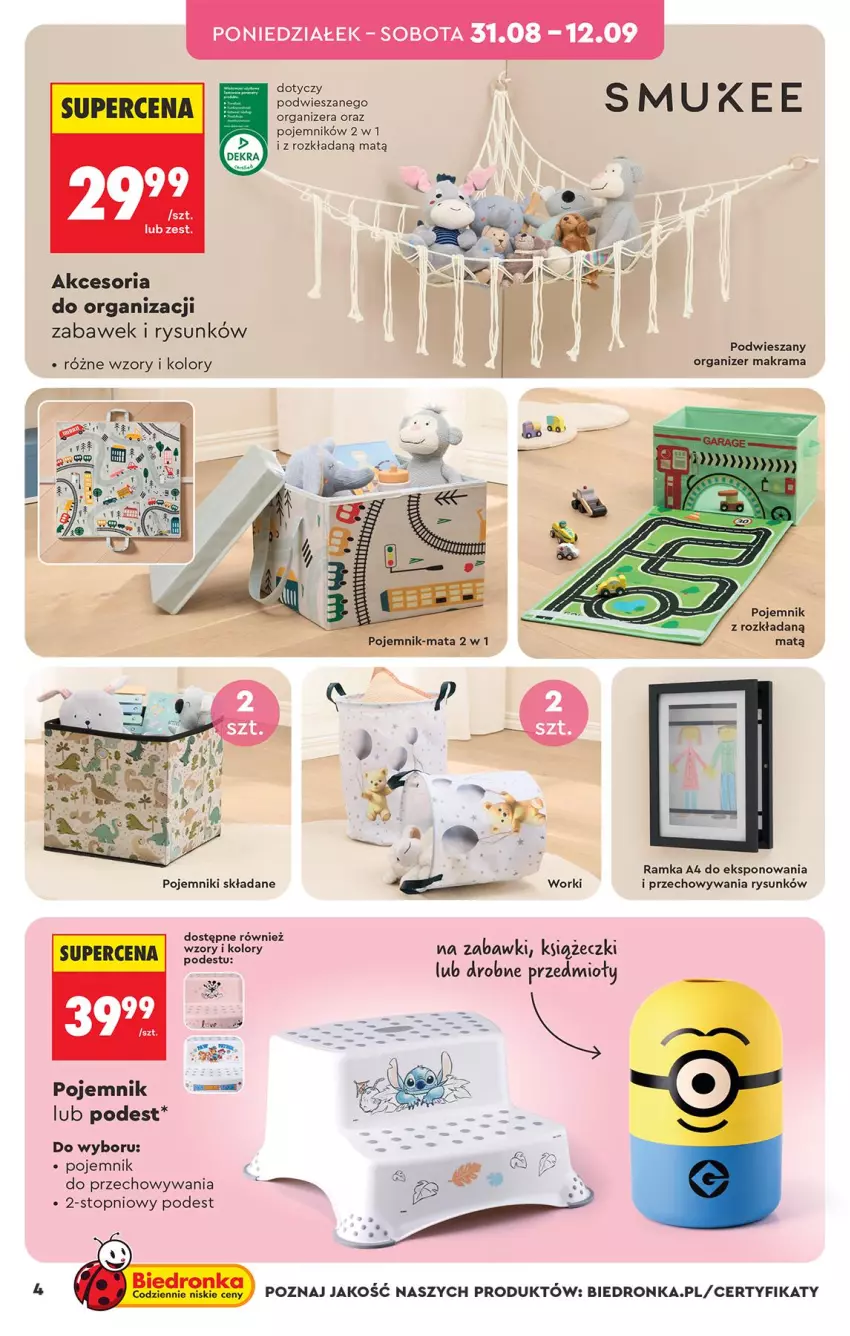 Gazetka promocyjna Biedronka - Okazje Tygodnia - ważna 31.08 do 12.09.2026 - strona 4 - produkty: Organizer, Pojemnik, Pojemnik do przechowywania, Rama, Ramka, Top