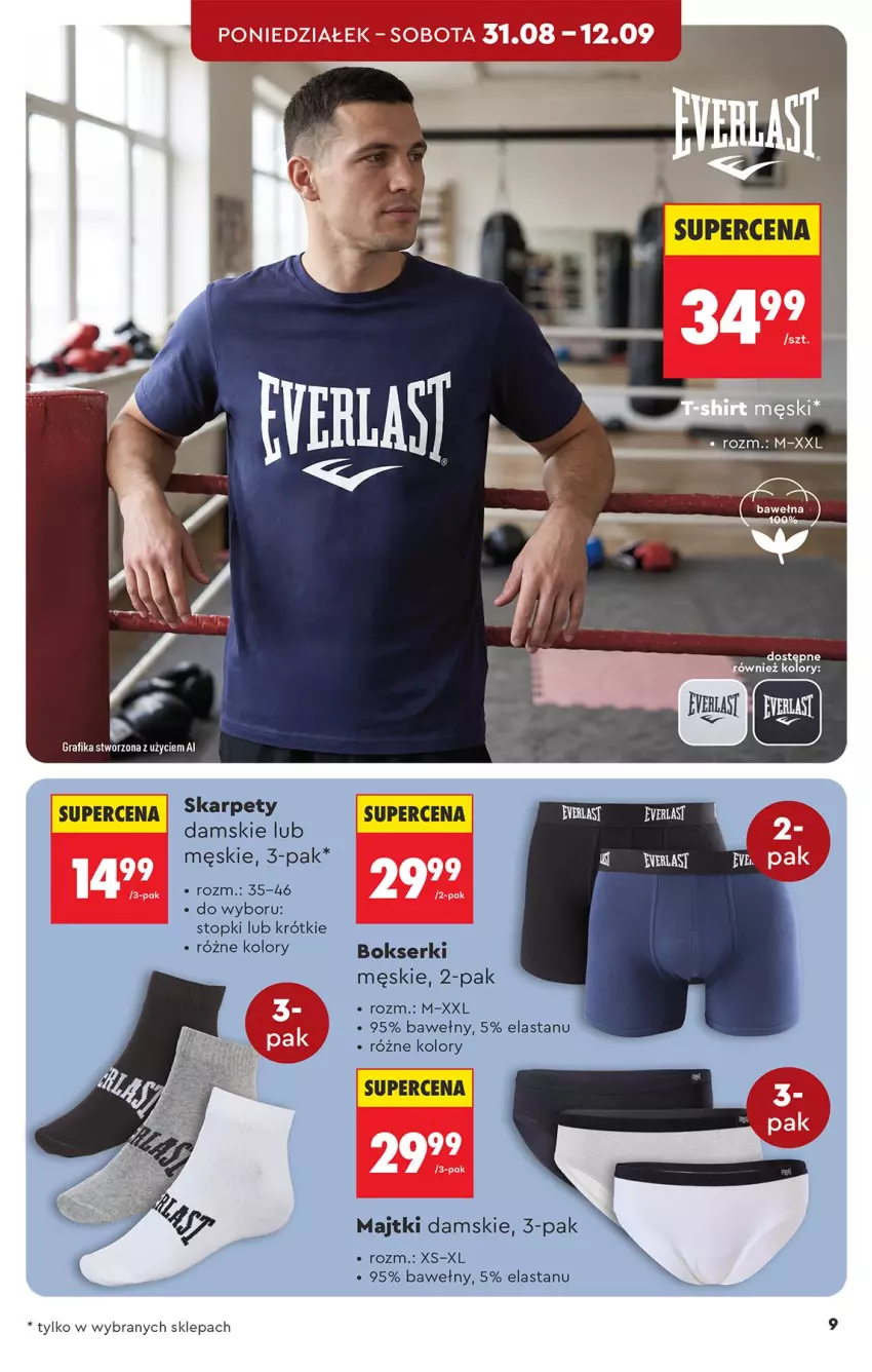 Gazetka promocyjna Biedronka - Okazje Tygodnia - ważna 31.08 do 12.09.2026 - strona 9 - produkty: Bokserki, Gra, Grafika, Karp, Majtki, Ser, Top