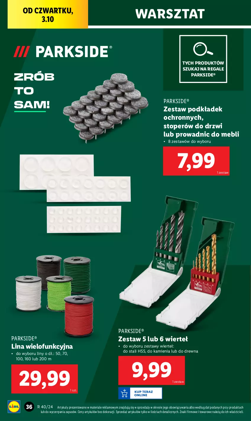 Gazetka promocyjna Lidl - GAZETKA - ważna 30.09 do 05.10.2024 - strona 40 - produkty: Drzwi, Parkside, Podkład, Top