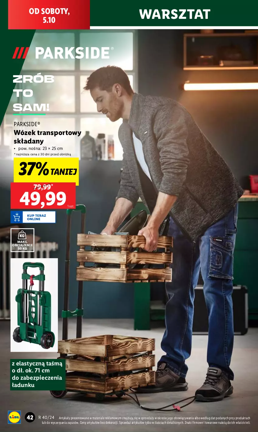 Gazetka promocyjna Lidl - GAZETKA - ważna 30.09 do 05.10.2024 - strona 46 - produkty: Parkside, Piec, Por, Sport, Tran, Wózek, Wózek transportowy