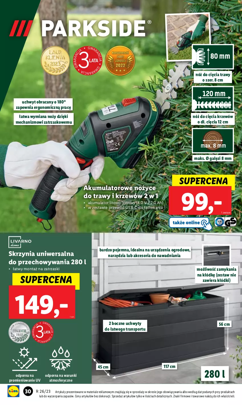 Gazetka promocyjna Lidl - GAZETKA - ważna 26.06 do 01.07.2023 - strona 32 - produkty: Akumulator, Noż, Nożyce, Por, Przewód, Sport, Tran, Uchwyty