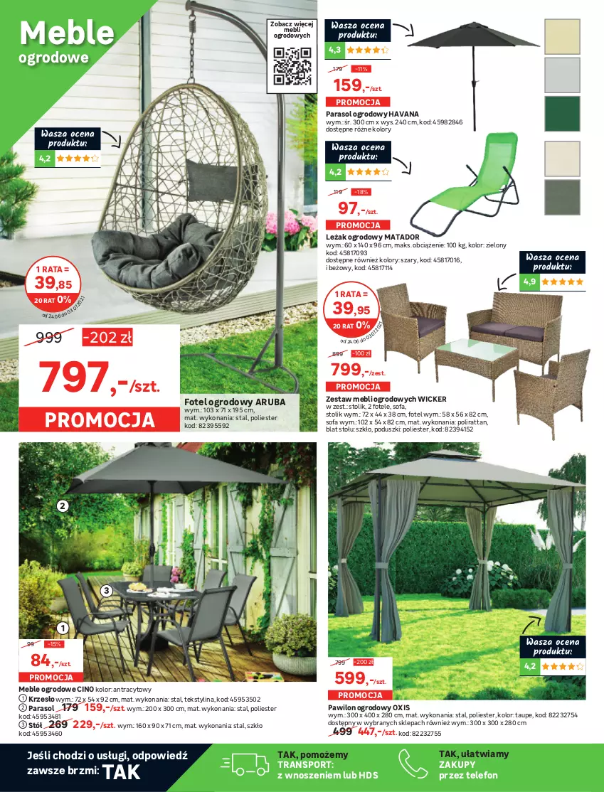 Gazetka promocyjna Leroy Merlin - Nowa Łazienka - ważna 24.06 do 03.07.2021 - strona 20 - produkty: Fa, Fotel, Gra, Grill, Grill gazowy, Krzesło, Lampa, Meble, Parasol, Por, Sofa, Sport, Stół, Stolik, Telefon, Termometr, Tran