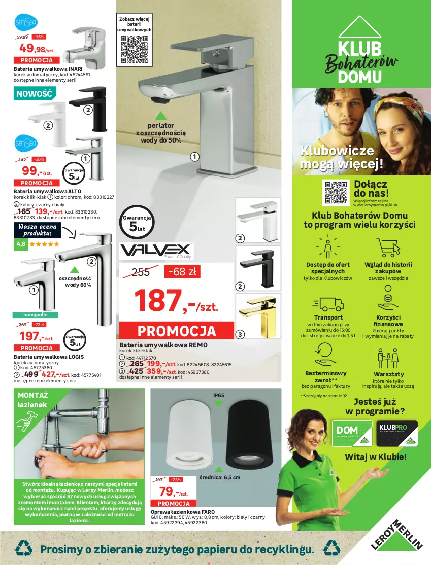 Gazetka promocyjna Leroy Merlin - Nowa Łazienka - ważna 24.06 do 03.07.2021 - strona 3 - produkty: Bateria, Bateria umywalkowa, Fa, Gra, Lakier, Lustro, Monte, Mop, O nas, Papier, Por, Prima, Ser, Słupek, Sok, Sport, Szafka, Szafka pod umywalkę, Tran, Umywalka