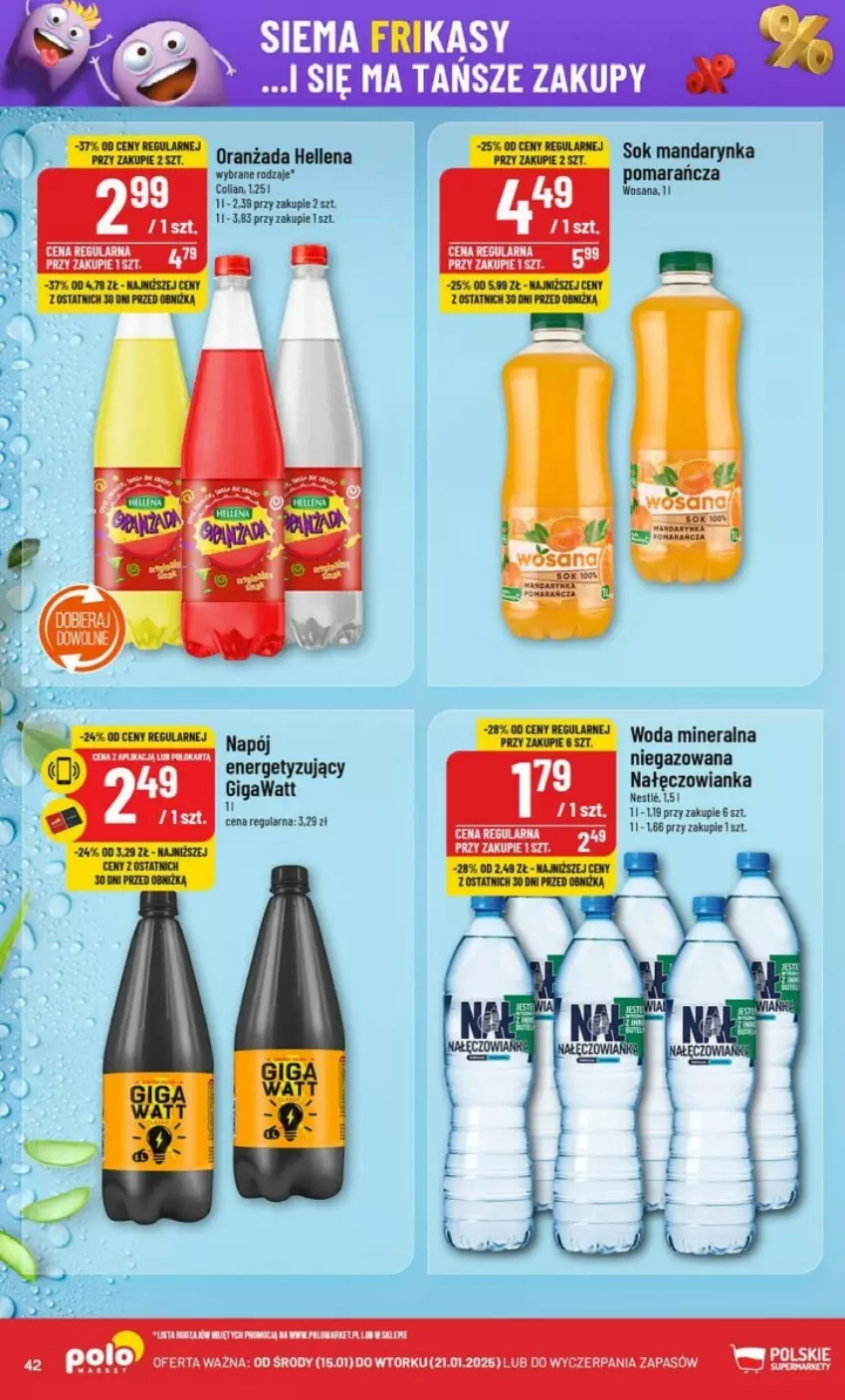 Gazetka promocyjna PoloMarket - ważna 15.01 do 21.01.2025 - strona 37 - produkty: Hellena, Nałęczowianka, Napój, Oranżada, Sok, Woda, Woda mineralna