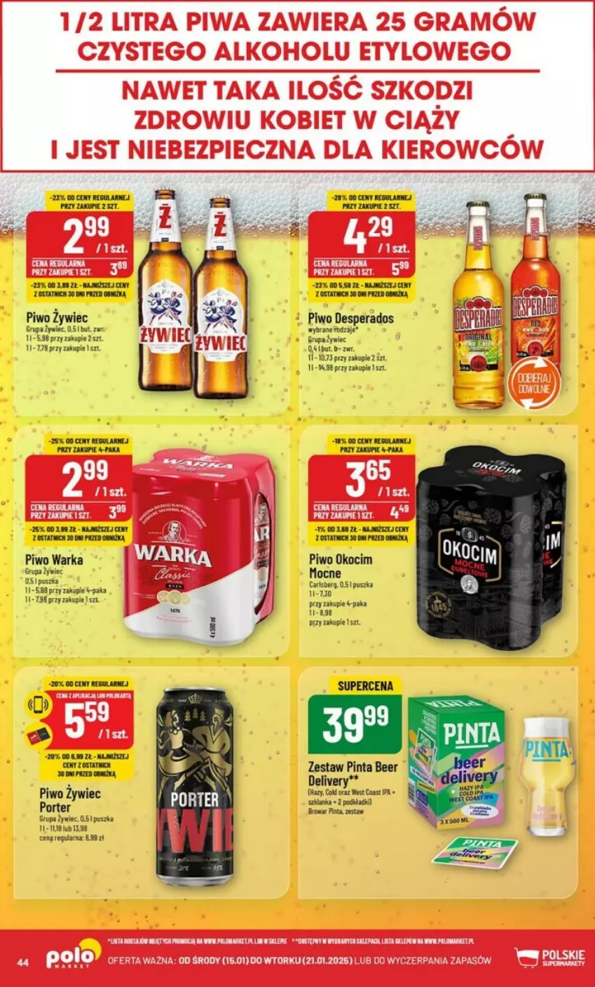 Gazetka promocyjna PoloMarket - ważna 15.01 do 21.01.2025 - strona 39 - produkty: Desperados, Gra, Kakao, Koc, Okocim, Piec, Piwa, Piwo, Por, Warka