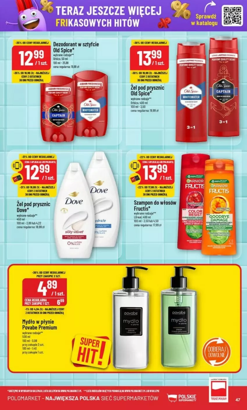 Gazetka promocyjna PoloMarket - ważna 15.01 do 21.01.2025 - strona 42 - produkty: Dove, Fructis, Mydło, Mydło w płynie, Old Spice, Szampon, Tera, Velvet