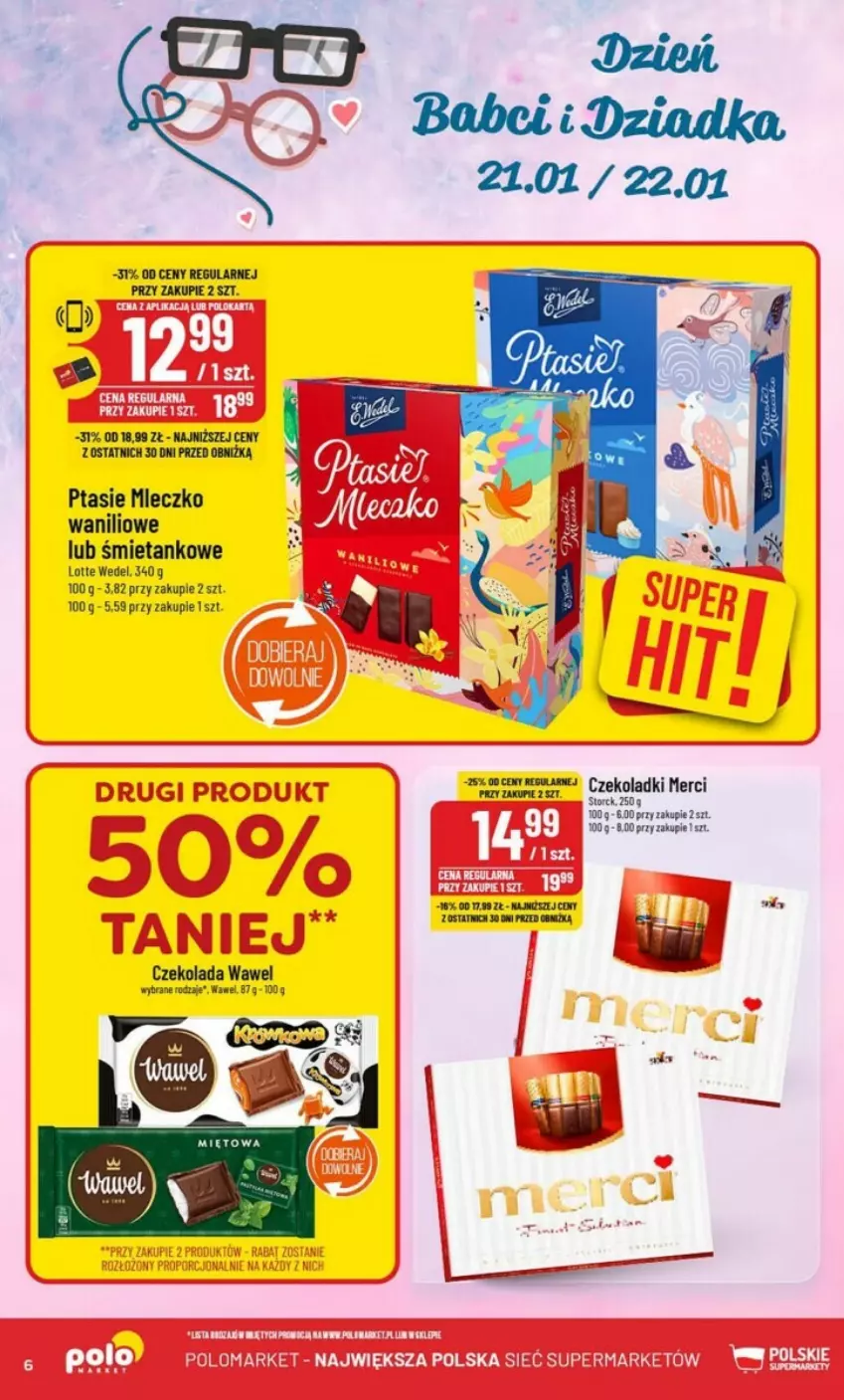 Gazetka promocyjna PoloMarket - ważna 15.01 do 21.01.2025 - strona 49 - produkty: Czekolada, Merci, Mleczko, Ptasie mleczko, Wawel