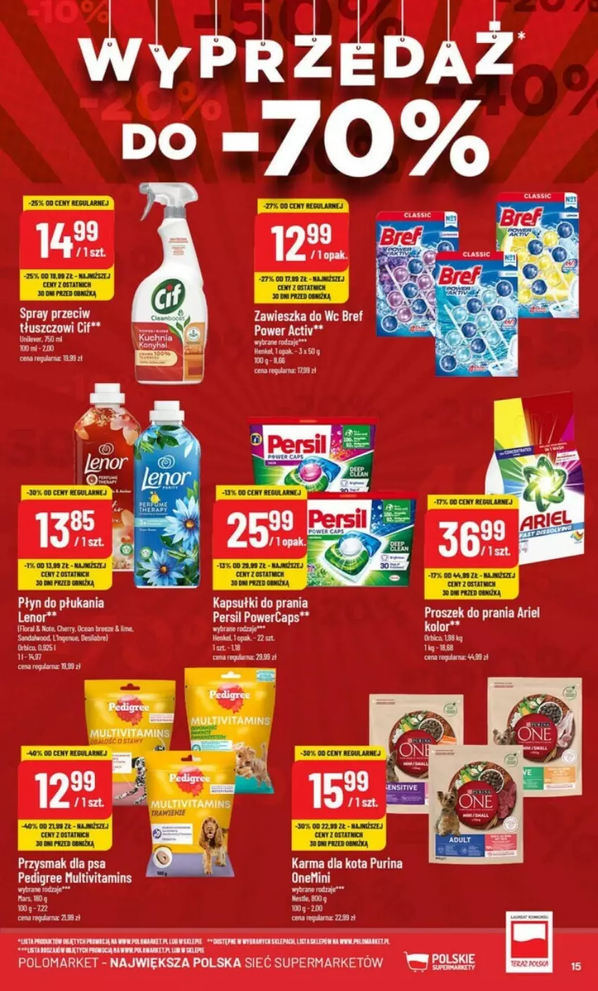 Gazetka promocyjna PoloMarket - ważna 15.01 do 21.01.2025 - strona 7 - produkty: Bref, Kapsułki do prania, Płyn do płukania, Por, Przysmak dla psa, Pur, Purina, Zawieszka do wc