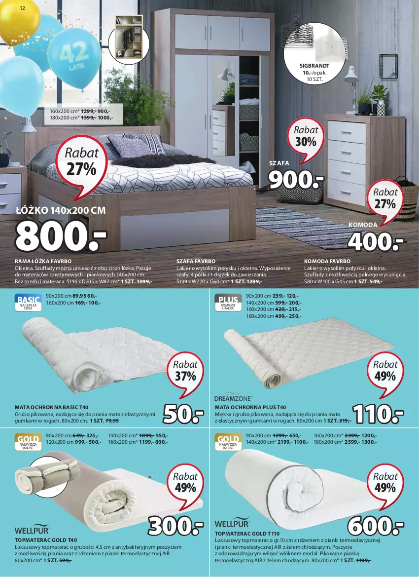 Gazetka promocyjna Jysk - Oferta tygodnia - ważna 07.04 do 20.04.2021 - strona 13 - produkty: Fa, Komoda, Lakier, LG, Mata ochronna, Materac, Moda, Rama, Rama łóżka, Sok, Szafa, Tera, Top