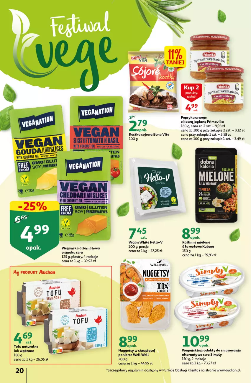 Gazetka promocyjna Auchan - Gazetka Rewelacyjnie małe ceny Auchan Hipermarket - ważna 03.01 do 11.01.2023 - strona 20 - produkty: Papryka, Paprykarz, Por, Prima, Primavika, Ser, Tofu, Vita C