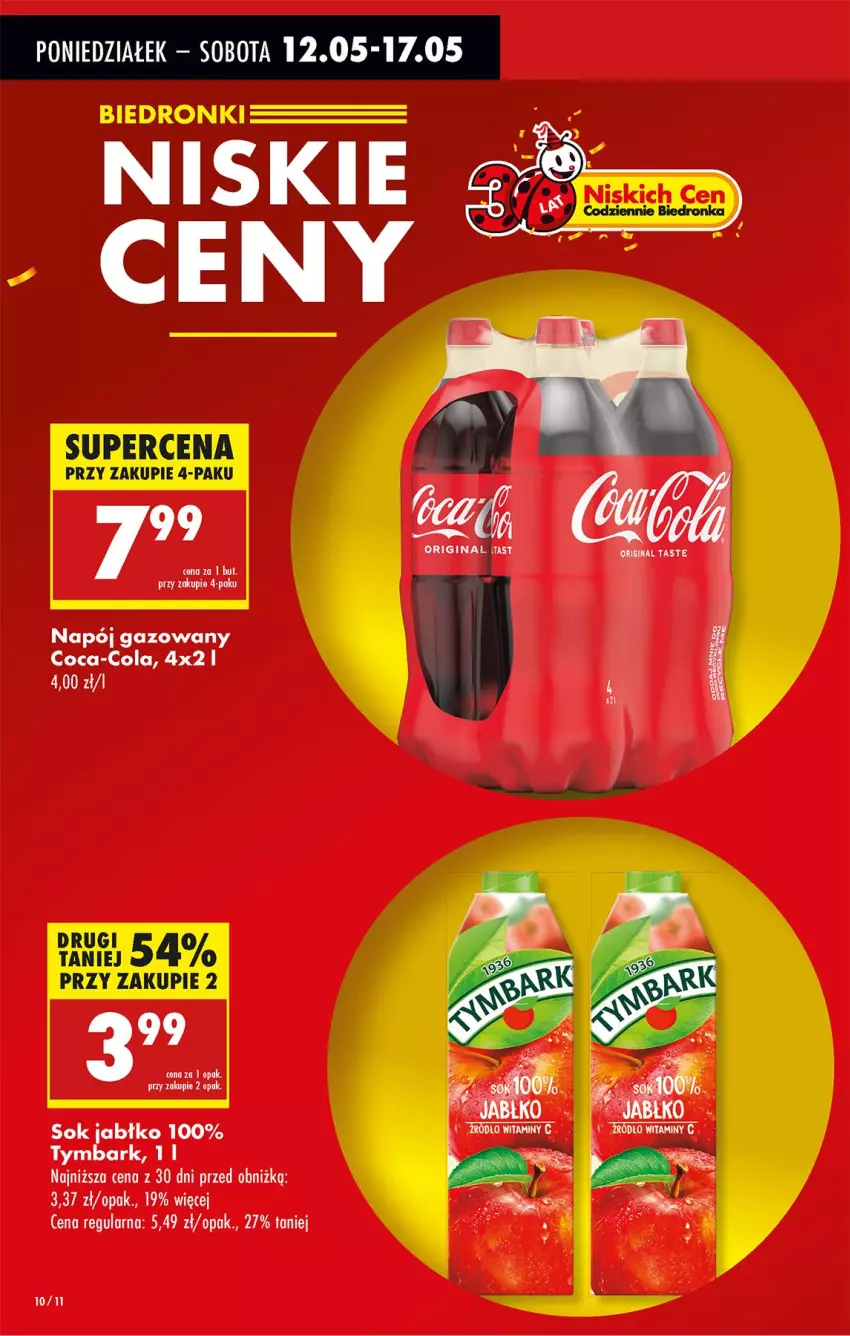 Gazetka promocyjna Biedronka - Od Poniedziałku - ważna 12.05 do 17.05.2025 - strona 12 - produkty: Coca-Cola, Napój, Napój gazowany, Sok, Tymbark