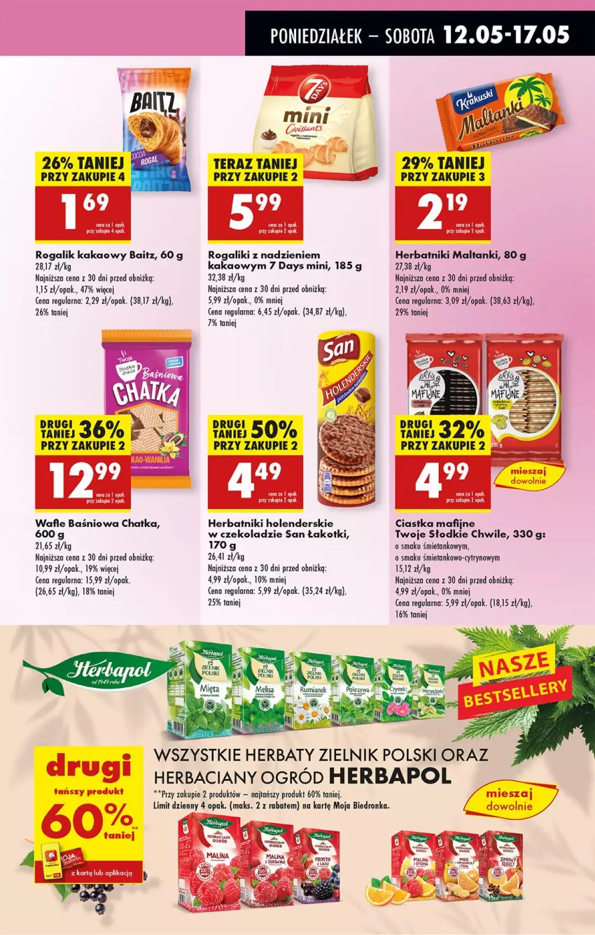 Gazetka promocyjna Biedronka - Od Poniedziałku - ważna 12.05 do 17.05.2025 - strona 47 - produkty: 7 Days, Ciastka, Herbapol, Herbatniki, Kakao, Ogród, Rogal, Tera, Wafle