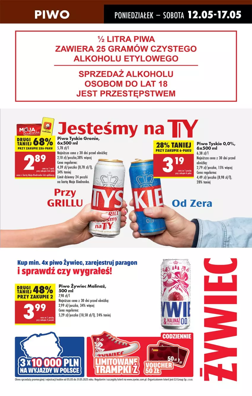 Gazetka promocyjna Biedronka - Od Poniedziałku - ważna 12.05 do 17.05.2025 - strona 57 - produkty: Piwo, Tyskie