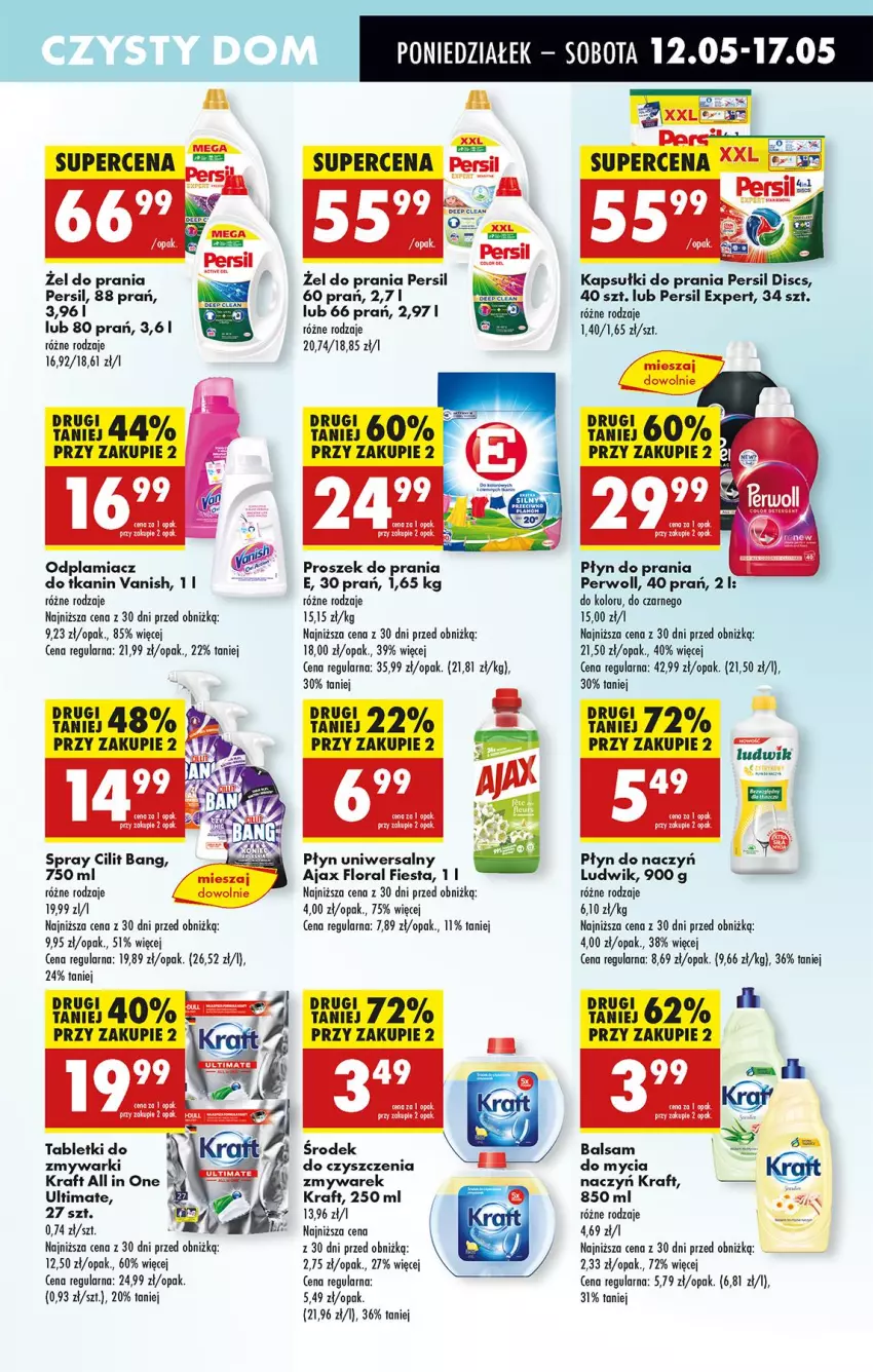 Gazetka promocyjna Biedronka - Od Poniedziałku - ważna 12.05 do 17.05.2025 - strona 69 - produkty: Ajax, Flora, Kapsułki do prania, Ludwik, Odplamiacz, Persil, Płyn do prania, Proszek do prania, Tablet, Tabletki do zmywarki, Vanish, Zmywarki