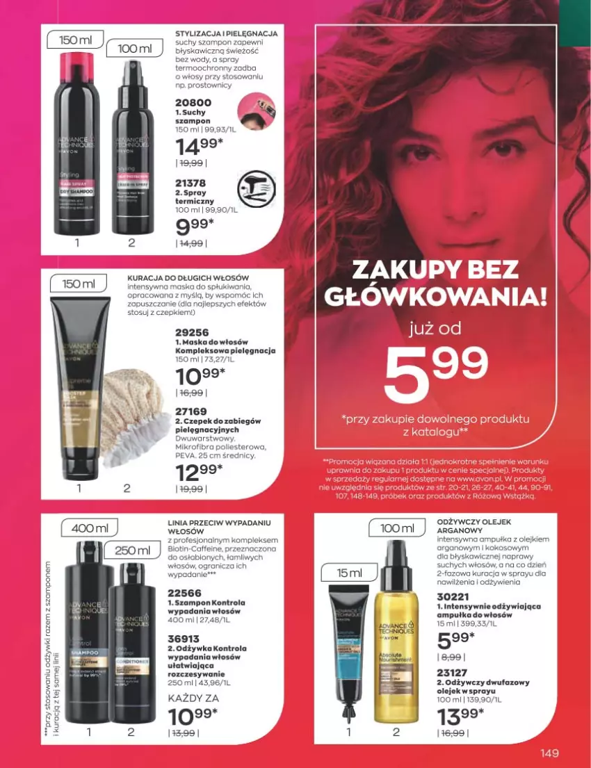 Gazetka promocyjna Avon - Katalog Avon 1/2023 kampania styczeń - ważna 01.01 do 31.01.2023 - strona 149 - produkty: Fa, Gra, Kokos, Maska, Maska do włosów, Odżywka, Olej, Suchy szampon, Szampon