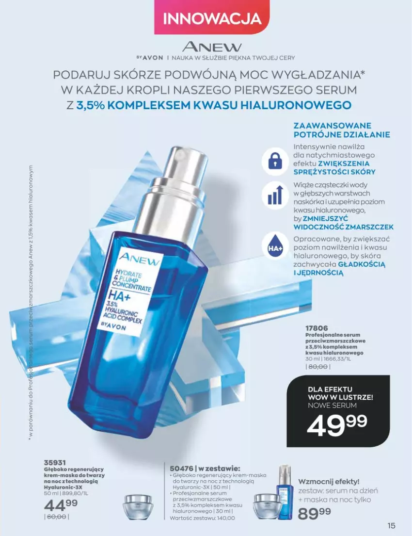 Gazetka promocyjna Avon - Katalog Avon 1/2023 kampania styczeń - ważna 01.01 do 31.01.2023 - strona 15 - produkty: Anew, Mars, Maska, Maska do twarzy, Por, Rum, Ser, Serum