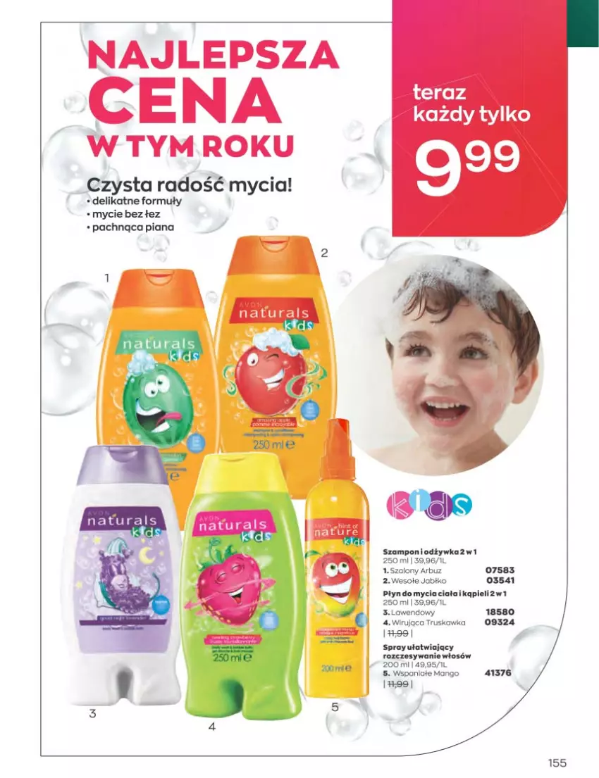 Gazetka promocyjna Avon - Katalog Avon 1/2023 kampania styczeń - ważna 01.01 do 31.01.2023 - strona 155 - produkty: Arbuz, Fa, Mango, Odżywka, Płyn do mycia, Szal, Szampon, Tera