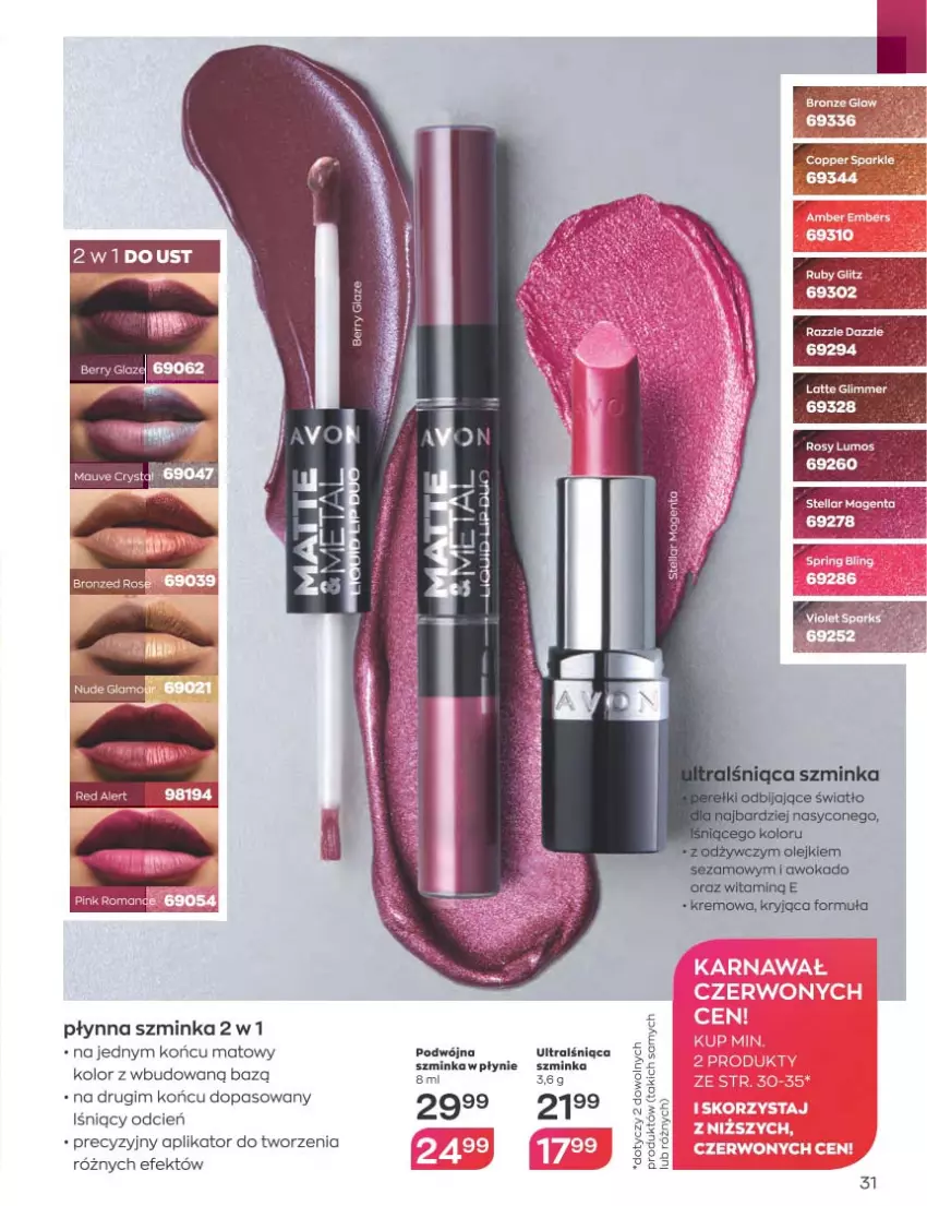 Gazetka promocyjna Avon - Katalog Avon 1/2023 kampania styczeń - ważna 01.01 do 31.01.2023 - strona 31 - produkty: Cień, Fa, Inka, LG, Szminka