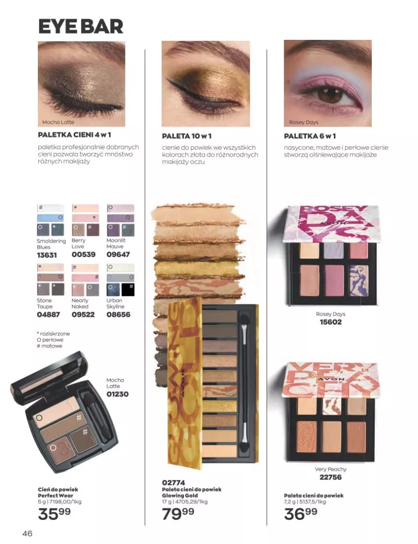 Gazetka promocyjna Avon - Katalog Avon 1/2023 kampania styczeń - ważna 01.01 do 31.01.2023 - strona 46 - produkty: Cień, Makijaż, Paleta, Paletka cieni