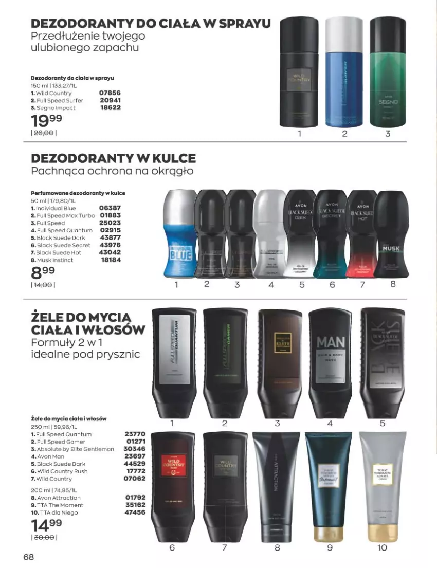 Gazetka promocyjna Avon - Katalog Avon 1/2023 kampania styczeń - ważna 01.01 do 31.01.2023 - strona 68 - produkty: Absolut, Dezodorant, Mus, Perfum, Surf