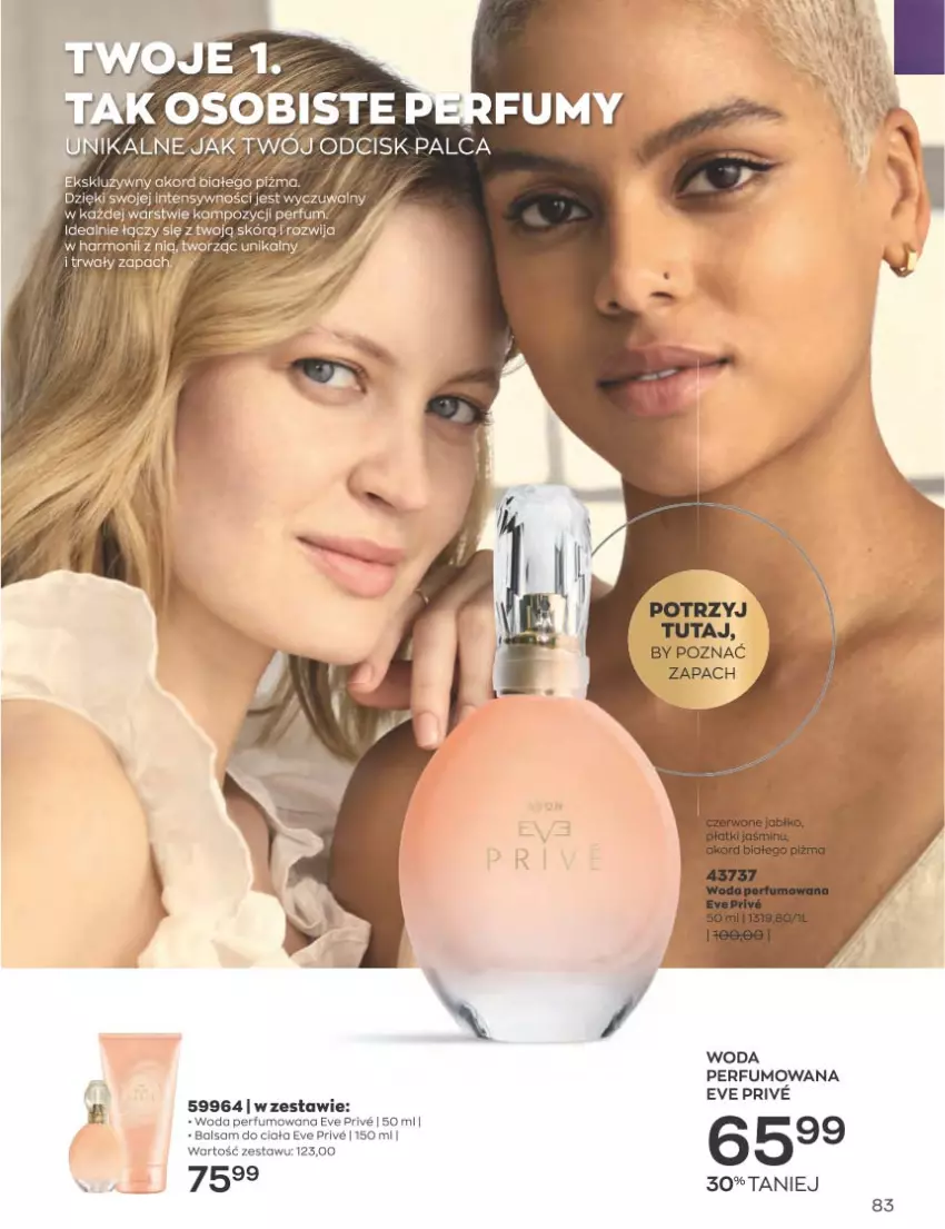 Gazetka promocyjna Avon - Katalog Avon 1/2023 kampania styczeń - ważna 01.01 do 31.01.2023 - strona 83 - produkty: Balsam do ciała, Perfum, Woda, Woda perfumowana