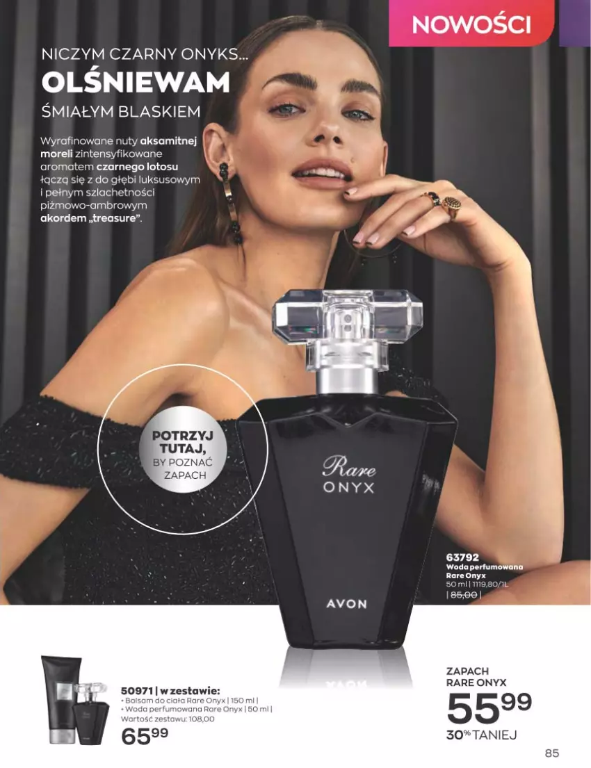 Gazetka promocyjna Avon - Katalog Avon 1/2023 kampania styczeń - ważna 01.01 do 31.01.2023 - strona 85 - produkty: Aksam, Balsam do ciała, Nuty, Perfum