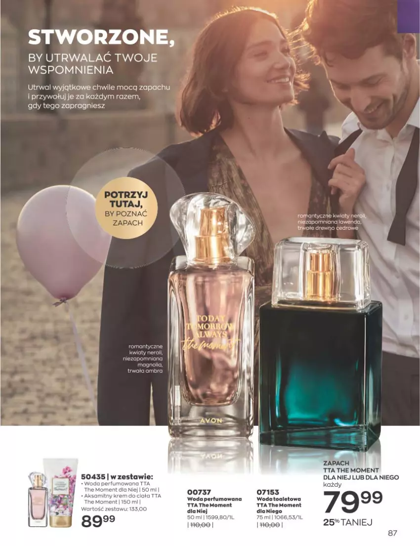 Gazetka promocyjna Avon - Katalog Avon 1/2023 kampania styczeń - ważna 01.01 do 31.01.2023 - strona 87 - produkty: Aksam, Krem do ciała, Perfum, Woda, Woda perfumowana