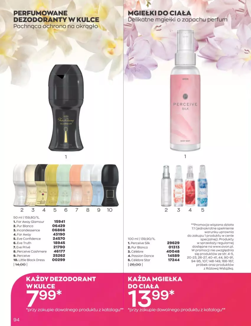 Gazetka promocyjna Avon - Katalog Avon 1/2023 kampania styczeń - ważna 01.01 do 31.01.2023 - strona 94 - produkty: Dezodorant, Dres, Fa, Perfum, Pur