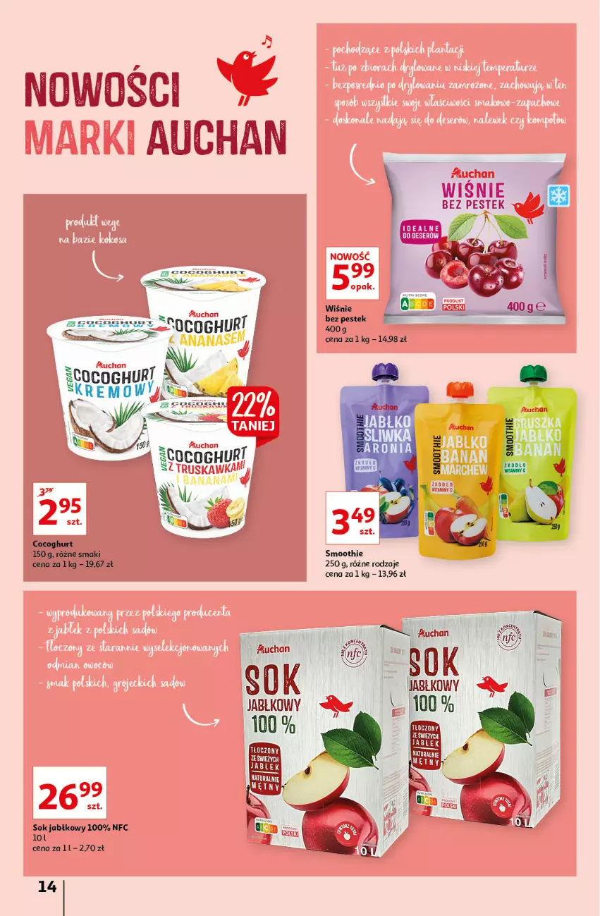 Gazetka promocyjna Auchan - przeNISKIE CENY prze smacznego Dnia Kobiet Hipermarkety - ważna 03.03 do 09.03.2022 - strona 14 - produkty: Aronia, Smoothie, Sok, Sok jabłkowy